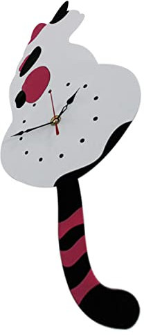 PRETYZOOM Katze Wanduhr Wohnkultur Haushaltswanduhr Pendel Wanduhr Digitale Wanduhr Dekor stumme Wanduhr rustikale Uhr Kinderzimmer schmücken anschließen Wecker Acryl