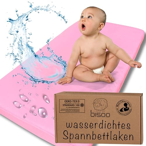 Bisoo Zauberlaken Spannbettlaken Wasserdicht 45x90 Rosa für Beistellbett