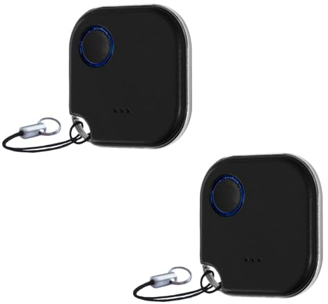 Shelly BLU Button1 | 2er Pack | Bluetooth-gesteuerter Aktions- und Szenenaktivierungsknopf Schwarz | Hausautomation | iOS Android App | Lange Batterielebensdauer | LED-Anzeige | Große Reichweite