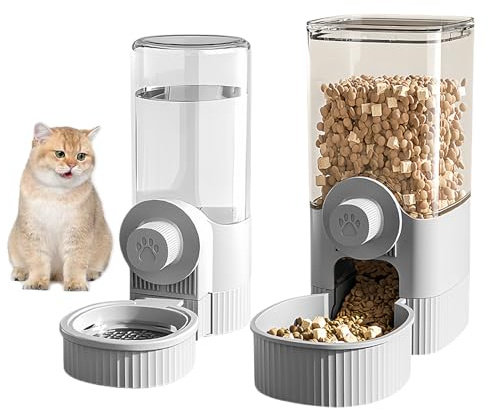Distributeur Automatique de Nourriture à Suspendre: PRITOK 2 Pièces Distributeur d'eau et de Nourriture pour Animaux de Compagnie, Distributeur Eau pour Petits Animaux pour Chats, Chiens
