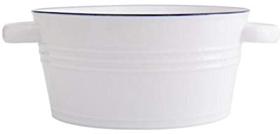 GAQDDRE Zuppiera in Ceramica Bianca con Manico Contenitore per Alimenti Nordico Occidentale Piatto da Dessert per Pasta Domestica Stoviglie in Ceramica (Dimensioni : 16cm) (16cm)