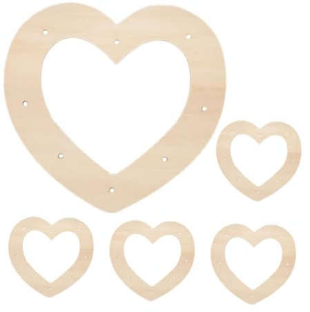 Gogogmee 5stücke Herzkranzrahmen Holzkranzrahmen Herzförmiger Kranzrahmen Großer Kranzrahmen Holzkränze Holzhandwerk Holzrahmen Zum Basteln Holzringe Runder Hintergrundständer Blumengirland