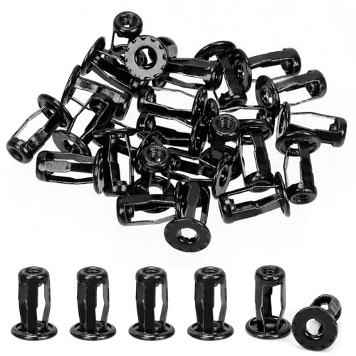 Mardatt 25Pcs M4 Jack Nuts Sortiment Kit, Expansion Insert Nuts Petal Nuts Jack Nut Schraube Anker für Hohlwand Kunststoff Polywood Pressboard Hardboard (M4 -Schwarz)