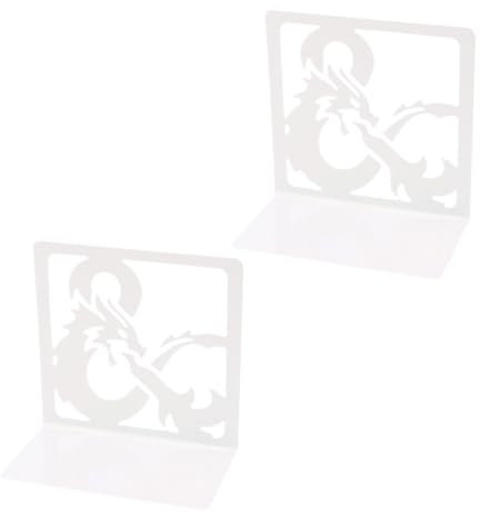HOODANCOS 2stücke Drachen Muster Metall Buchstütze Stützständer Schreibtisch Bücherregal Haushaltsbedarf Artikel Präsentation