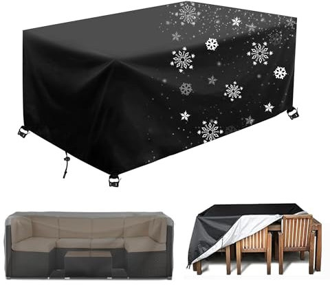AJALGZ Abdeckhaube Gartenmöbel 240x150x80cm/LxWxH 420D Oxford Gewebe Schutzhülle Gartenmöbel Abdeckplane Wasserdicht, Gartentisch Wetterfest Abdeckhaube Winddicht Abdeckungen für Gartenmöbel