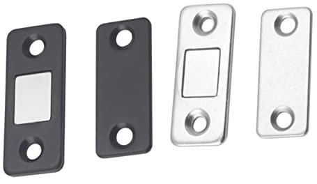 jojofuny 2 Set Toppa Magnetica Per Porta Dell'armadio Magnetici Per Ante Scorrevoli Gancio Calendario Magnetico Per Frigorifero Chiusura Porta Scorrevole Con Magneti Black 4 Pezzi * 2