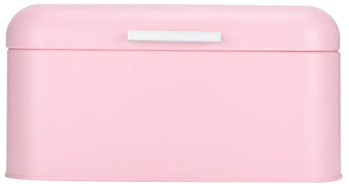 Panera grande estilo retro, color rosa, elegante contenedor de almacenamiento para pan casero, ideal para encimera o despensa