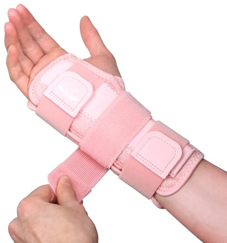 NuCamper Handledsstöd, Justerbar Handledsskena, Karpaltunnel Handledsstöd, Afneembare Handledsbandage, Metallskena, Handstöd för Smärtlindring, Artrit, Stukningar, Sport, Tendinitis, Män och Kvinnor