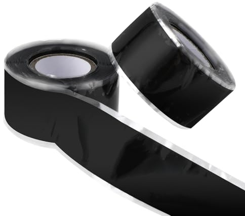 Aysatogc 2 Rollen Selbstverschweißendes Silikonband Wasserdicht Isolierband Klebeband Abdichtungsband Silikon Klebeband für Schlauchreparatur Elektrische Kabelwicklung Werkzeugbefestigung(Schwarz)