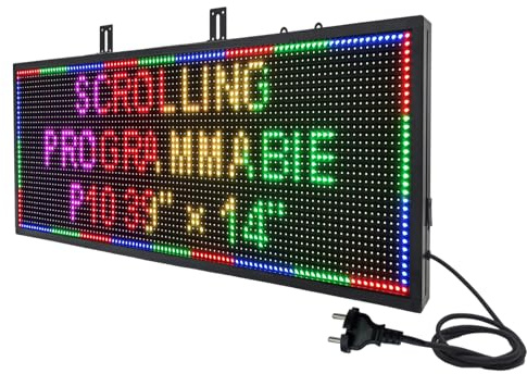 WLAN-steuerbares LED schild programmierbar 99cm x 35cm, mehrfarbige Outdoor P10 Led Anzeige für Nachrichtentafeln, hochhelles LED anzeigetafel für Geschäfts- und Ladenwerbung