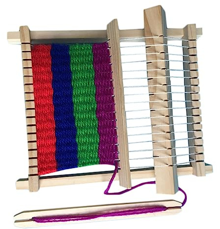 DOITOOL Holz Strickspielzeug Für Junge Mädchen DIY Handgefertigte Strickmaschine Aus Holz Für Jungen Und Mädchen Fördert Kreativität Geschicklichkeit Khaki
