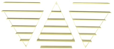 Lot de 6 organiseurs de présentation triangulaires en métal pour vernis à ongles - Charge maximale : 50 kg - Pour exposer et ranger des objets - Doré