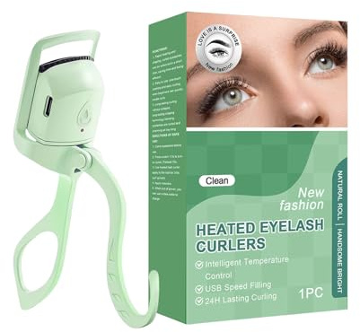 Eye Lash Curler, Electric Heated Curling Wand, Quick Heat Up Portable Beauty Tool, 5.98 Inches for Lifting Long Lasting Curls, Women, Beginners, Makeup, Salon, Travel, Party Use