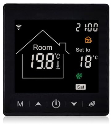 WiFi Smart Thermostat, For Tuya Thermostat Electric Floor Heating Remote Control For Programmable Floor Heating Systems(Black)