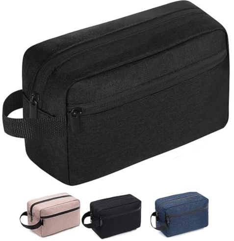 Toiletry Bag, Large Full Size Toiletry Bag, Travel Wash Bag Water-Resistant Gym Shaving Organiser Bags, Shower Bathroom Makeup Bag with Handle (Black)