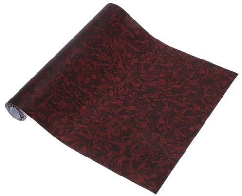 A ABSOPRO Autofolie 30 x 150 cm Selbstklebende Blumen Carbon Vinyl Folie 5.5mil PET Car Wrapping Folierung Universal für Auto Motorrad Rot Matt