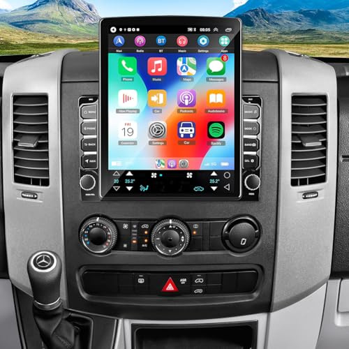 Android 14 Car Stereo Radio for Mercedes Benz Sprinter 2007-2018 with CarPlay Wireless Android Auto Head Unit 2 Din 9.7 HD Touch Screen GPS WiFi FM RDS Bluetooth SWC Mirror Link Backup Camera
