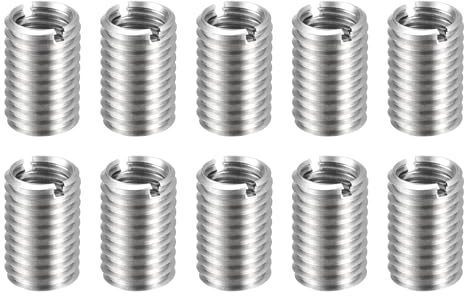 QUARKZMAN Gewindeeinsatz M12 auf M10x20mm Gewindeeinsatz 10Stk | Einschraubmutter Reduziergewinde Selbstschneidende Gewindehülse Gewindeadapter für Möbel Reparatur DIY Mechanikbauteile