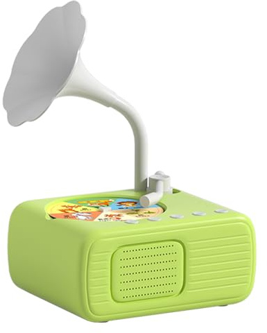 Gramofono di storie per bambini: lettore audio da 96 carte, dispositivo musicale dal design classico, giocattolo interattivo per l'apprendimento prescolare per bambini 3 ai 6 anni
