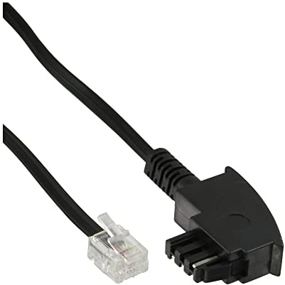 InLine TAE-F - RJ11 6m câble de téléphone Noir - Cables de téléphone (6 m, TAE-F, RJ11, Noir, Male Connector/Male Connector)