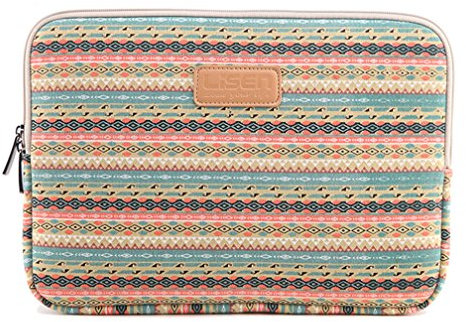 LaoZan Bohemian Pattern Laptop Sleeve Case Briefcase Carrying Bag Pouch Skin Cover For Ultrabook/ipad 13 Light Green