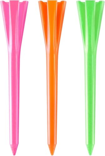 Izzo Unisex-Erwachsene Golf-Tees, Kunststoff, 7 cm, Neon-Mix, 100 Stück, 2.75