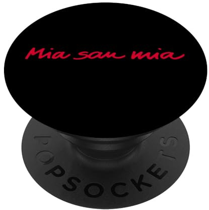 PopSockets FC Bayern München mia san mia schwarz/rot PopSockets PopGrip: Ausziehbarer Sockel und Griff für Handys/Tablets mit Tauschbarem Top