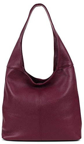 Made in Italy Damen Leder Tasche Shopper Schultertasche Umhängetasche Handtasche Beuteltasche Hobo Bag Ledertasche Nappaleder