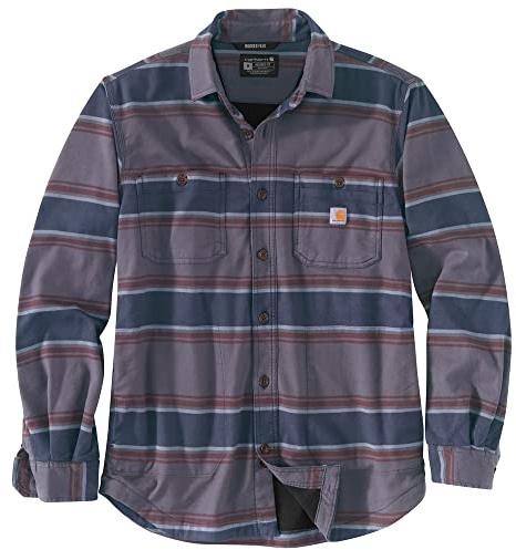 Carhartt Mens Workwear Relaxed Fit Flannel Fleece-Lind Plaid Shirt