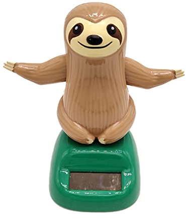 Solar Wackelfiguren Auto Solarfigur Solar Wackelfigur Bobblehead Figur,Faultier Solarfigur Solarbetriebenes Spielzeug Dekofigur, Auto Armaturenbrett Dekoration Für Fensterbank, Auto, Büro,Schreibtisch