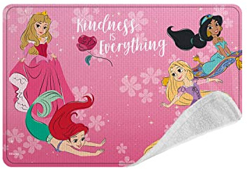 ICE TOYS Asciugamano protettore di scrivania tovaglietta in tessuto per bambina 30x40cm 100% poliestere per scuola viaggio regalino (Principesse)