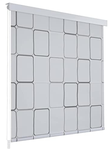 Homgoday Duschrollo 160x240 cm mit Karomuster, Badvorhang, Duschvorhang, wasserdichter Duschvorhang, Badewannenvorhänge
