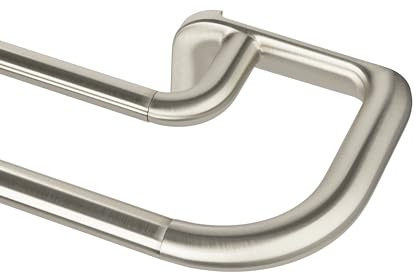 Umbra Twilight Doppel Gardinenstange, Ausziehbare Vorhangstange mit Abgerundeten Enden für ideale Raumabdunkelung, 30- 84 Inches, 76-213 cm, D19mm, Nickel