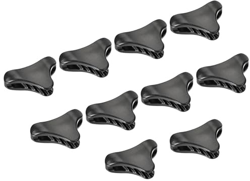 M METERXITY 10pz Tenditore Corda Plastica - Tenditore Corda a Forma Triangolo Antiscivolo Regolabile, Strumento Regolabile, Adatto Per Campeggio Escursionismo (5mm, Nero)