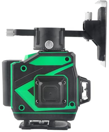Miangerrn Laser horizontal green self-leveling, 4x360° 16-line cross horizontal and vertical laser level, remote control, 2 Li-ion batteries with EU charging (12 Lines Laser Level)