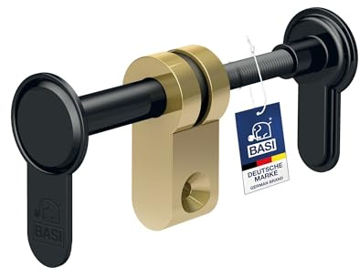 BASI | Universal verstellbarer Blindzylinder | Farbe Schwarz | variabel einstellbar 45-95 mm | Blindschloss auch für Brandschutztüren, FH Türen geeignet