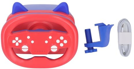 CHICIRIS PXN V3II Gaming-Rennrad – 180°-Lenkrad mit Linearen Pedalen, Rennpaddeln – Kompatibel mit Serie X|S, PC, One, Switch – Schwarz (rot blau)