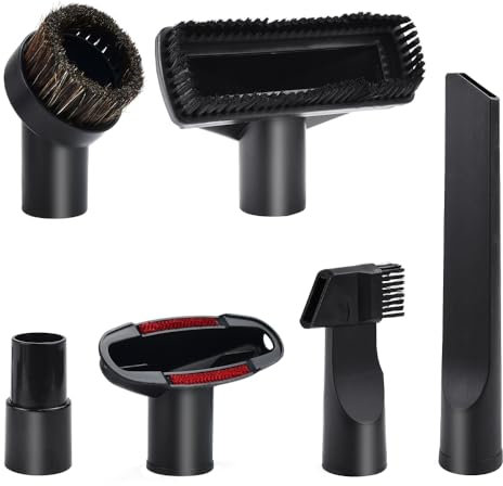 5Pcs Vacuum Attachments Accessories 32mm/35mm Vacuum Attachments Replacement Include PP Hair Combination Brush 2 in 1 Long Flat Suction Sofa Suction Horse Hair Round Brush for Henry Hoover Attachment