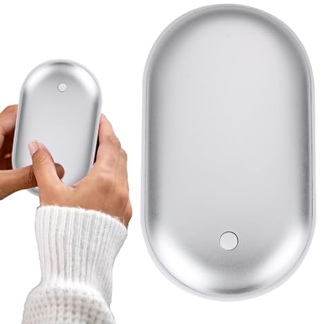 Chauffe Mains Rechargeable, Chauffe Mains Électrique Power Bank, Chauffe Mains Poche avec Veilleuse, Affichage Numérique, Appareil Chauffant Portable, pour Travailler Sortir