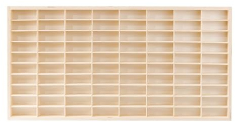 Laneryin Wall mounted solid wood car model storage box 1:64 Toy Matchbox Storage Cabinet Shelf Rack 80 Slots Wooden Cube Storage Box（TT2320902）
