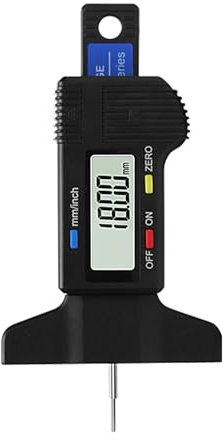 Misuratore di profondità per pneumatici digitali – Materiale portatile, misuratore di profondità dei pneumatici per autovetture | Misuratore di profondità del profilo compatto e ad alta precisione con