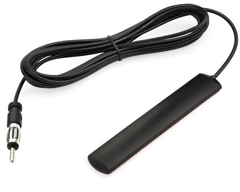 Eightwood Antenna FM per Auto Universale - Antenna Autoradio FM Adesiva con 3m Cavo+ DIN Connettore, 4dBi Guadagno - Compatibile con Autoradio, Camion, Barca (824-960/1710-2170 MHz)