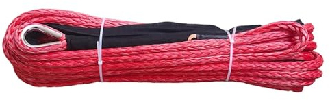 DGHBNP Manille Souple Treuil électrique 4X4 Offroad 12000lbs de 10mm x 30m avec la Corde de Plasma Sangle de Remorquage(Red)