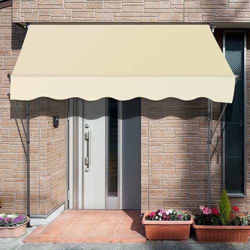 Tenda da sole a scomparsa manuale, 250 x 120 cm, regolabile in altezza, con manovella, per balcone, bracci estensibili, perfetta per veranda e giardino