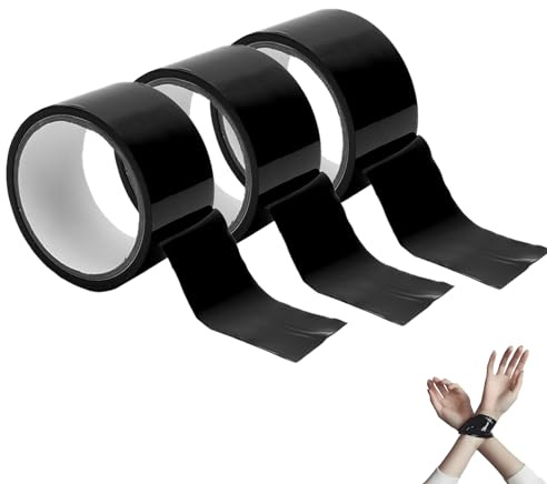 ZMDMAH Bondage Tape 18m de long 5cm de large 3PC Design Tape sans statique, Bande de bondage SM polyvalente pour les jeux sexuels couples femmes hommes (Noir)