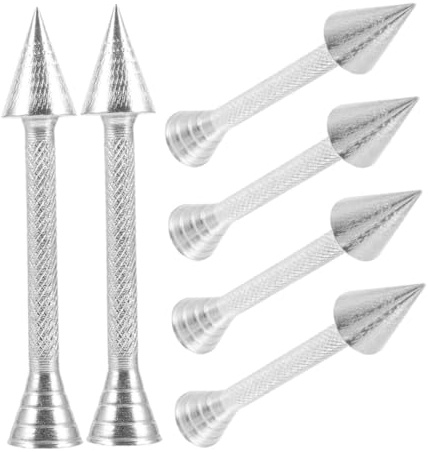 Healifty 6pcs Cake Decorating Tools Alloy Flower Nails Rod Cones for Icing Roses Baking Supplies Decorating Baking Sticks