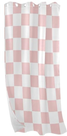 Amooorous Cute Pink Checkerboard Blackout Curtains for Sliding Glass Door Decorative Doorway Curtains for Window Treatments 84 inches cortinas para cocina