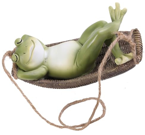 Gogogmee Statue Grenouille Décorative en Résine pour Jardin Extérieur Compacte Originale et Facile à Ranger