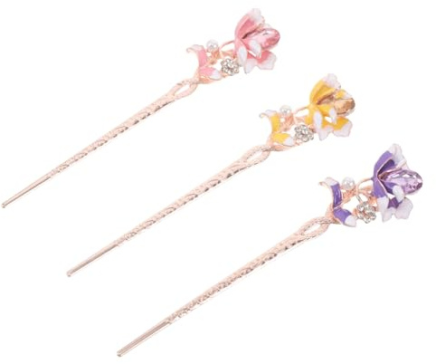 HONITANO 3 Piezas Horquillas Tradicionales Chinas para Cabello Pasadores Estilo Japonés Palillos Largos para Recogidos y Peinados Accesorios Ligeros y Duraderos para Mujer y Niña