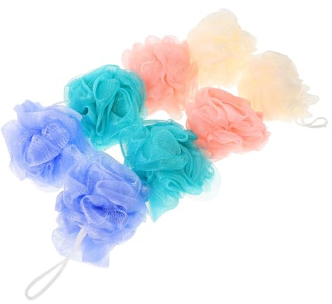 BIUDECO 8 Pezzi Spugne Doccia Esfolianti in Morbida e Spugna Bagno Resistente e Schiumosa Accessorio Corpo per Pulizia e Colori e Donna